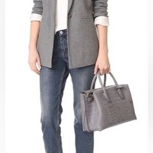 MCM Milla Medium tote Crocodile-Embossed Structured Satchel in Taupe